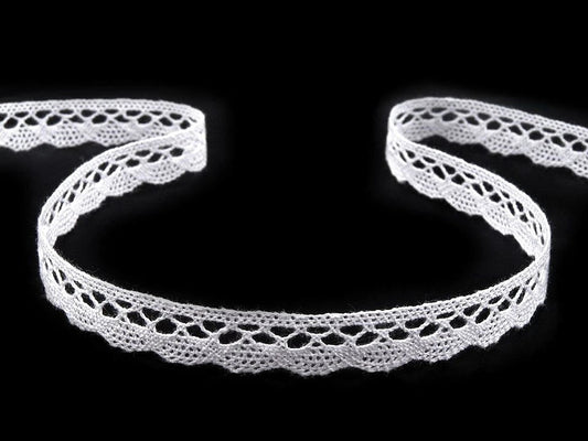 Image of 100% cotton lace 1 cm - white – available at Šarlotes audumi