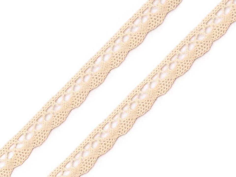 Image with 100% cotton lace 1 cm - natural – available at Charlotte's fabrics