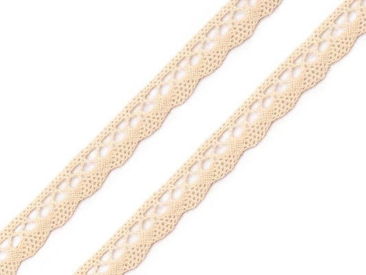 Image with 100% cotton lace 1 cm - natural – available at Charlotte's fabrics