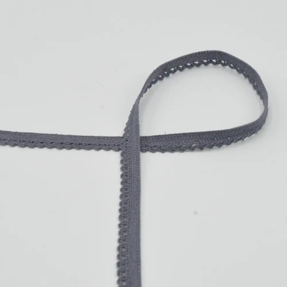 Image with 100% cotton lace 1 cm - ash gray – available at Šarlotes audumi