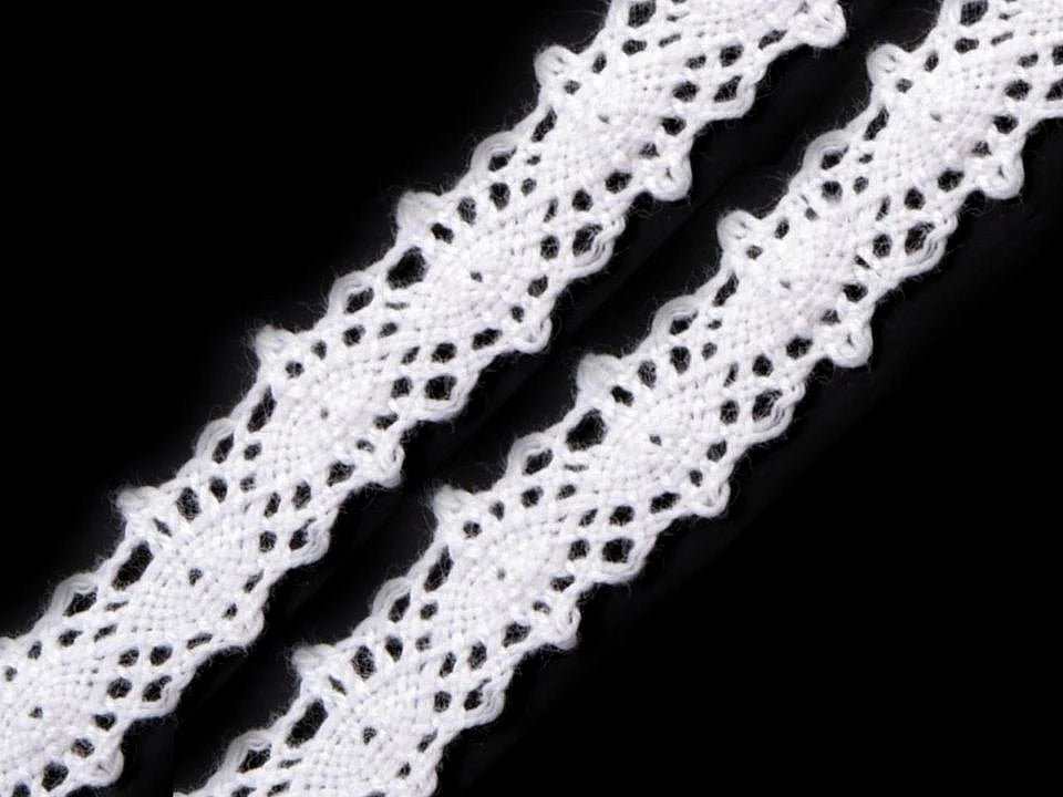 Image of 100% cotton lace 1.2 cm - white – available at Šarlotes audumi
