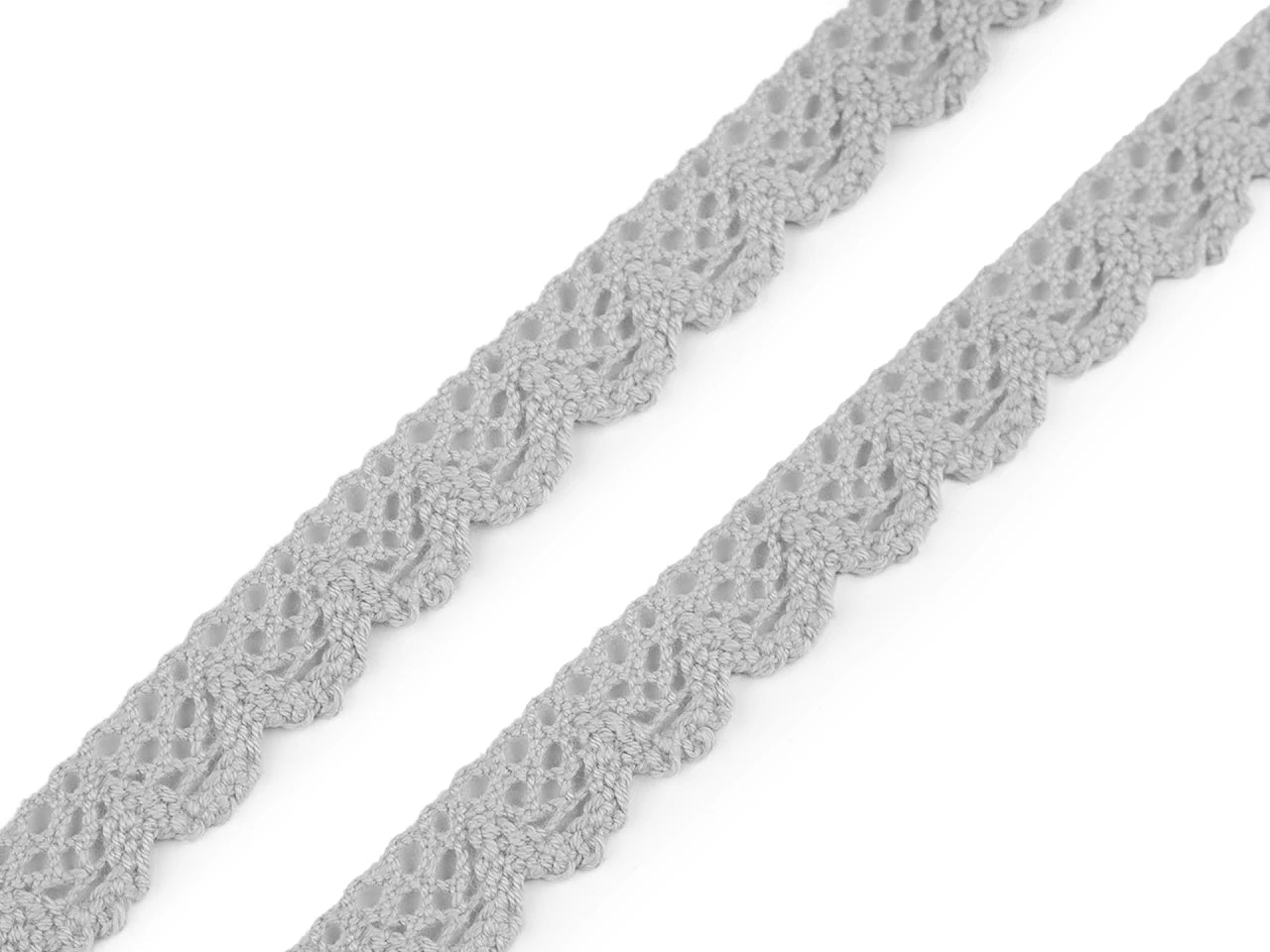 Image with 100% cotton lace - 1.4 cm gray – available at Šarlote's Fabrics