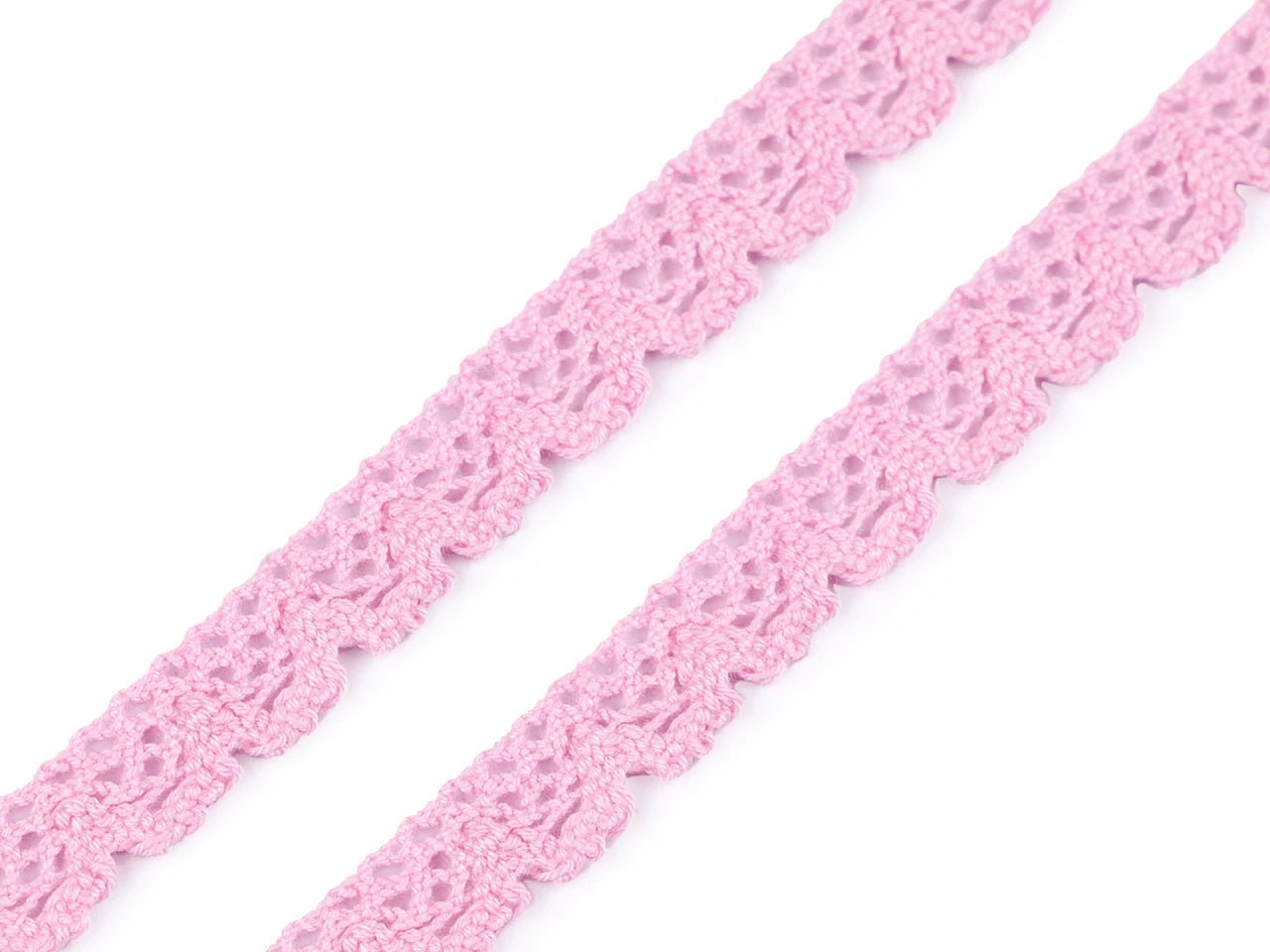 Image of 100% cotton lace - 1.4 cm pink – available at Šarlotes audumi