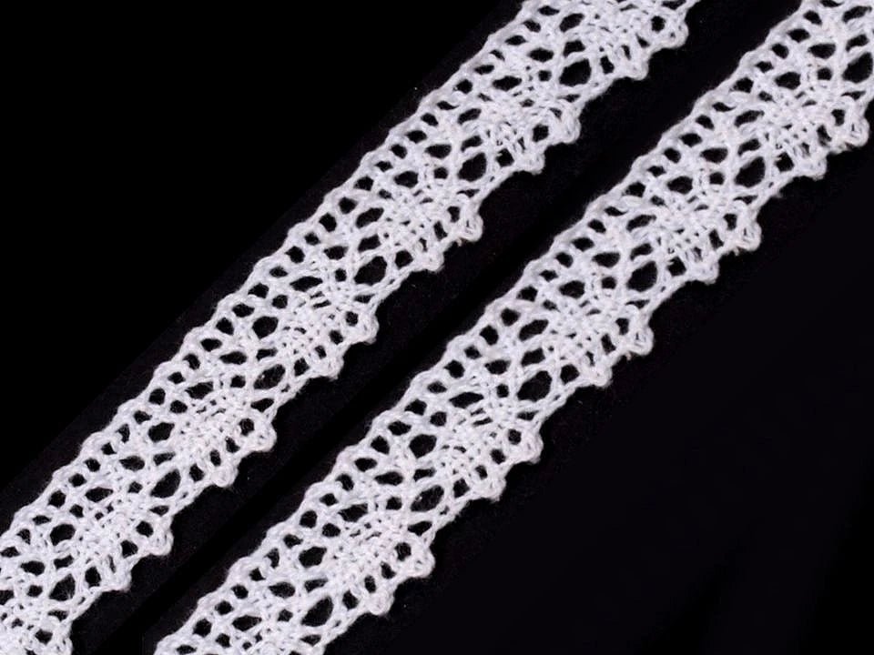 Image of 100% cotton lace, 1.5 cm - white – available at Šarlotes audumi