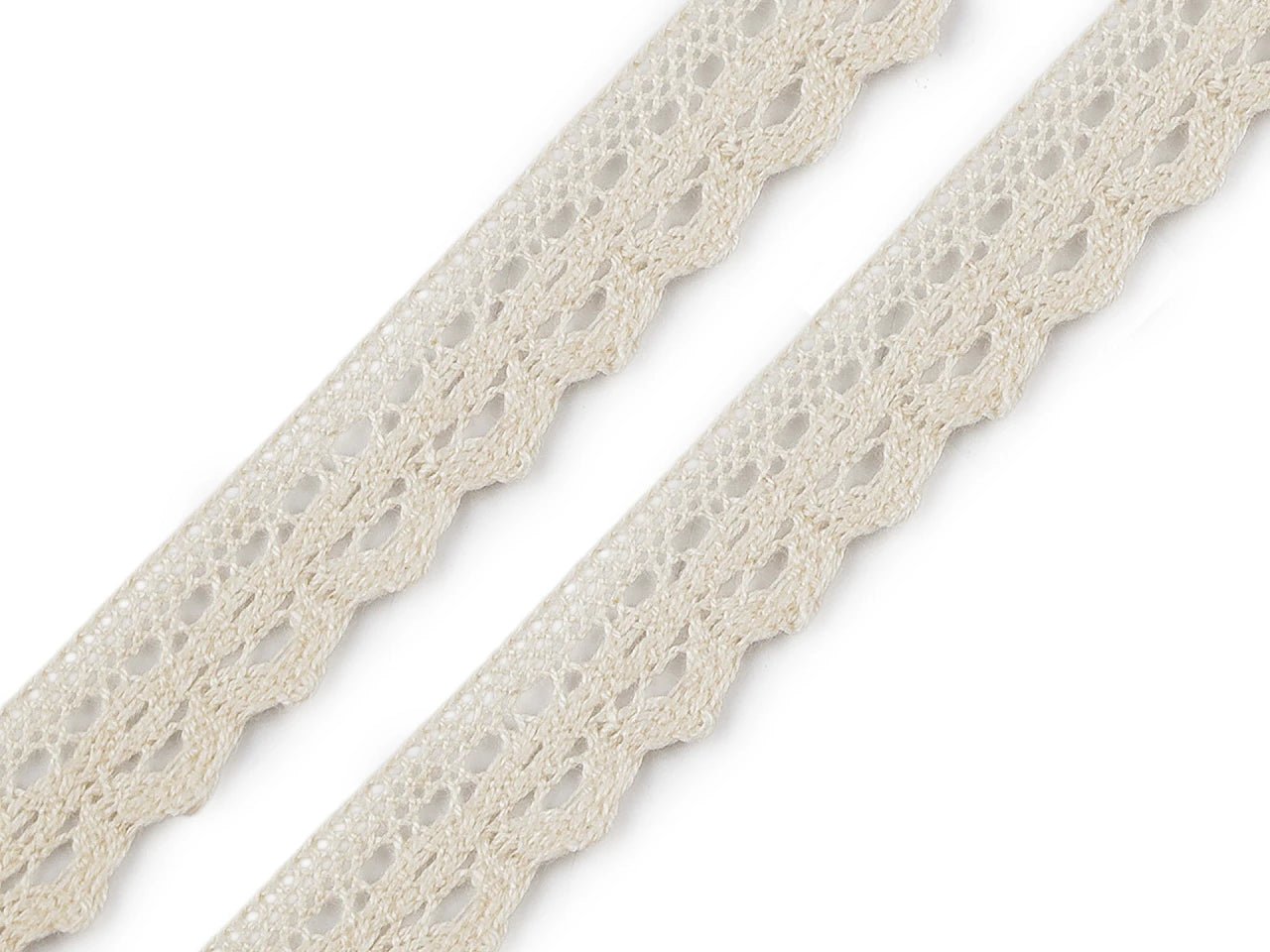 Image avec dentelle 100 % coton 2 cm - naturelle – disponible chez Šarlotes audumi