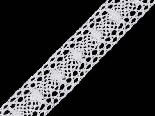 Image of 100% cotton lace, 3 cm - white – available at Šarlotes audumi