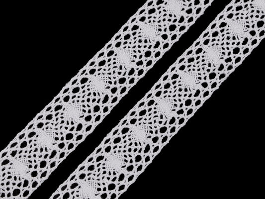 Image with 100% cotton lace 3 cm - white – available at Charlotte's fabrics