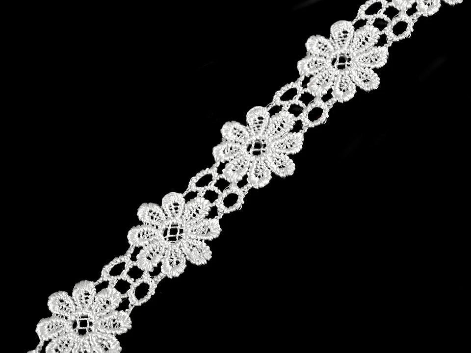 Image avec dentelle 100% coton, ruban 2cm - marguerite blanche – disponible chez Šarlotes audumi