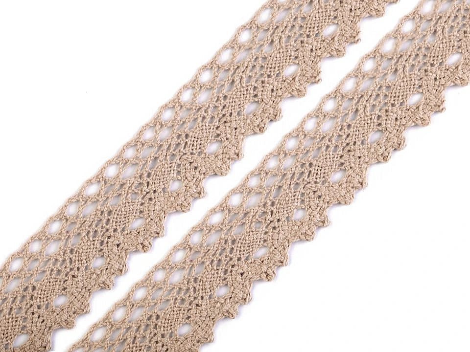 Image of 100% cotton lace|2,8 cm| cream-colored – available at Šarlotes audumi