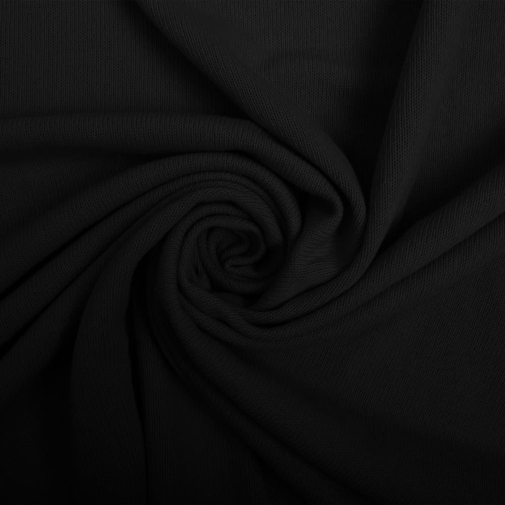 Image d'un tricot côtelé 100 % coton - noir 280 g/m² – disponible chez les tissus de Charlotte