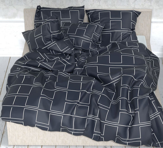 100 % satin de coton - motif géométrique 220 cm 125 g/m²