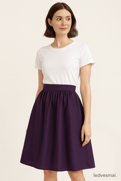 100% Lina fabric–dark purple | 230 g/m² | Enzyme washed