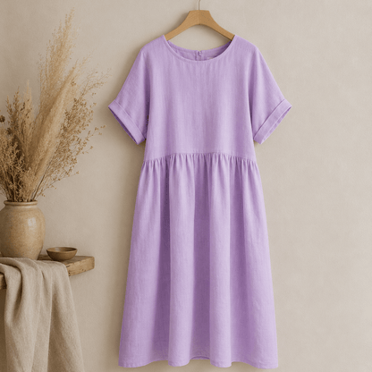 Image avec tissu de lin adouci 100 %, lilas, 165 g/m² – disponible chez Šarlotes audumi