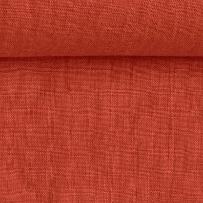 100% Softened linen-brick red (Brick) 205 g/m²