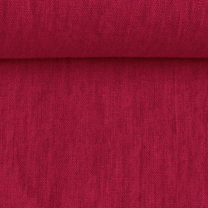 100% softened linen - vibrant berry shade 205 g/m²