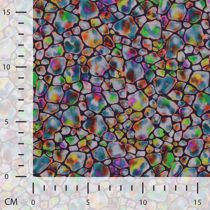 Tissu 100 % viscose, mosaïque de cristal — disponible en ligne chez Šarlotes audumi
