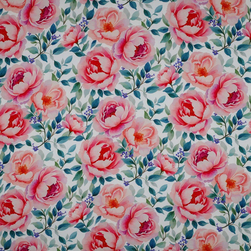 Image avec tissu 100 % viscose - roses sauvages 135 g/m² – disponible chez Šarlotes audumi