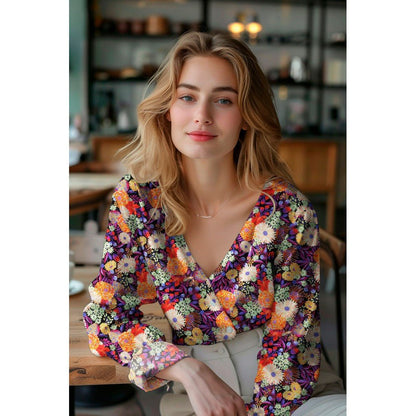 100% Viscose fabric LENZING™ ECOVERO™ - flowers 110 g/m²