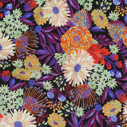 100% Viscose Fabric LENZING™ ECOVERO™ - flowers 110 g/m²