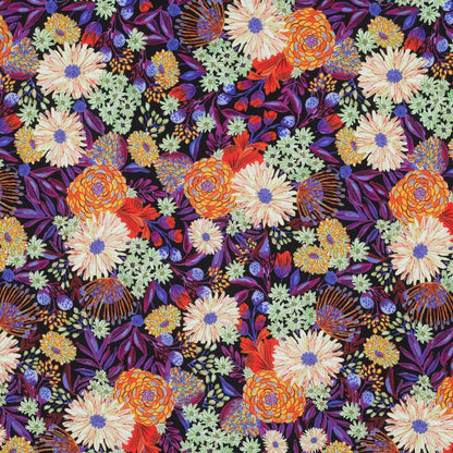 100% Viscose fabric LENZING™ ECOVERO™ - flowers 110 g/m²
