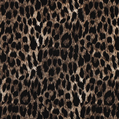 Leopard-print 100% viscose fabric, available online at Šarlotes audumi