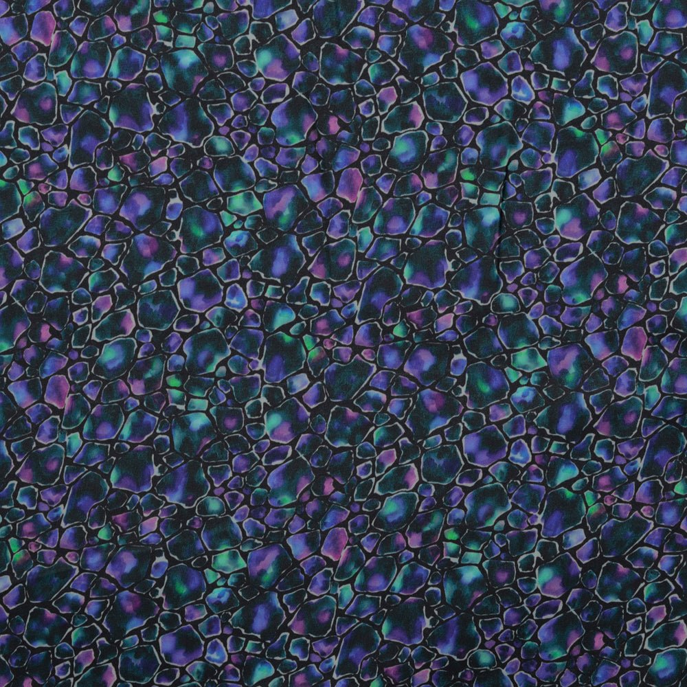 Image de tissu 100 % viscose - mosaïque d'opale – disponible en ligne chez Šarlotes audumi