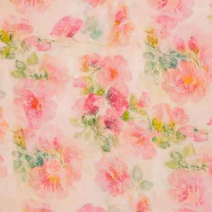 100% viscose fabric - flowing floral colors 135 g/m²