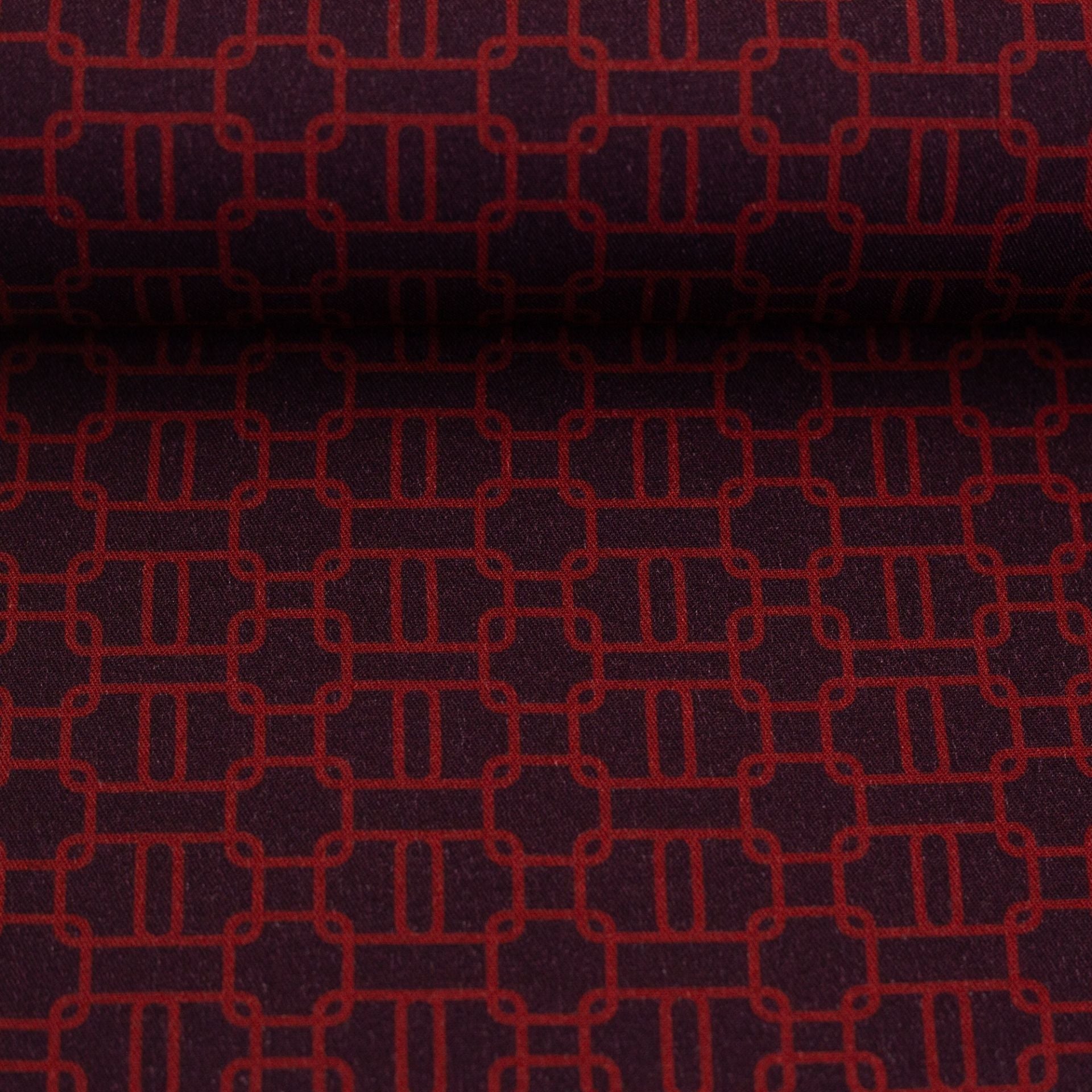 Image avec tissu 100 % viscose-motif chaîne rouge 135 g/m² – disponible en ligne chez Tissus Charlotte