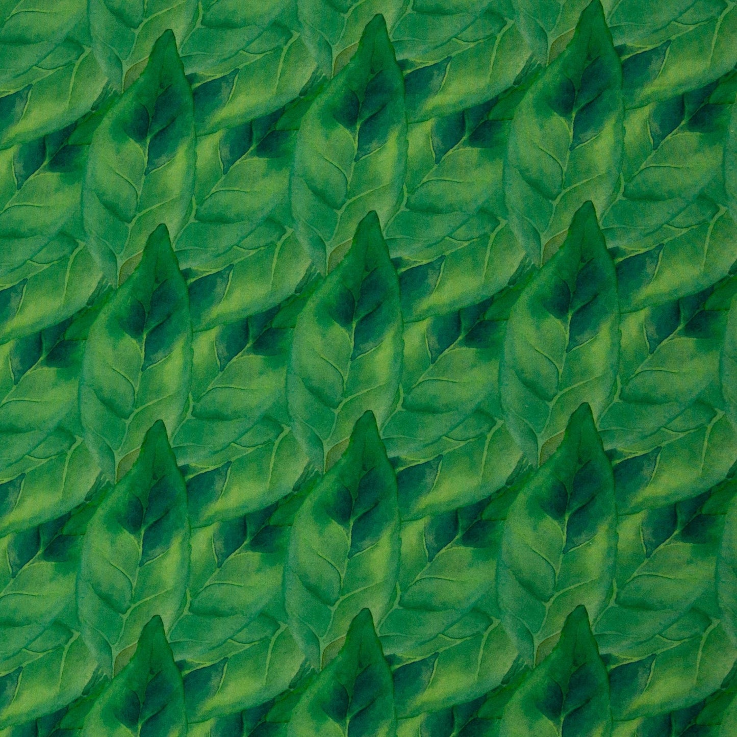 Tissu 100 % viscose - feuillage émeraude 125 g/m² – disponible chez Šarlotes audumi