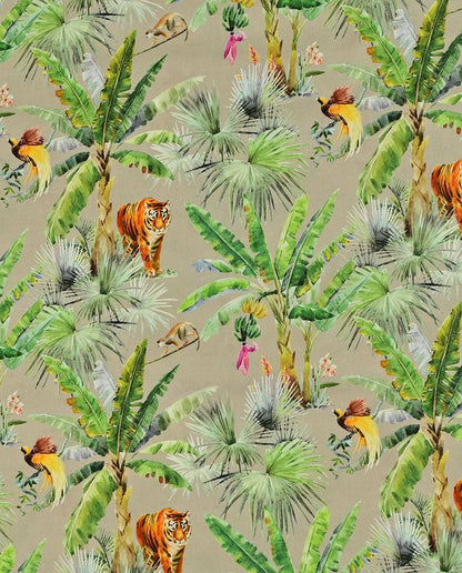Image of 100% viscose fabric—tropical paradise, available online at Šarlotes audumi