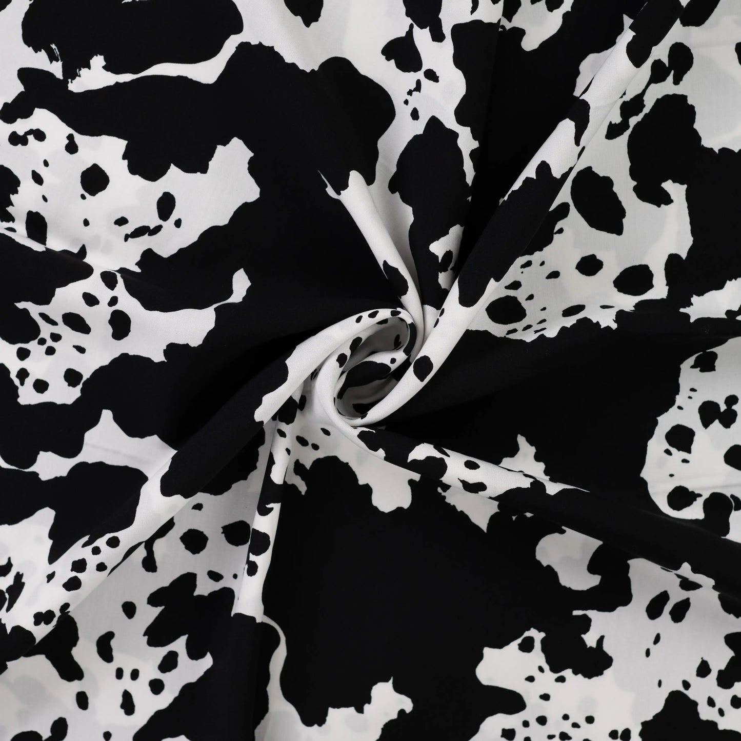 Image with 100% viscose satin - Dalmatian pattern 105 g/m² – available at Šarlotes audumi