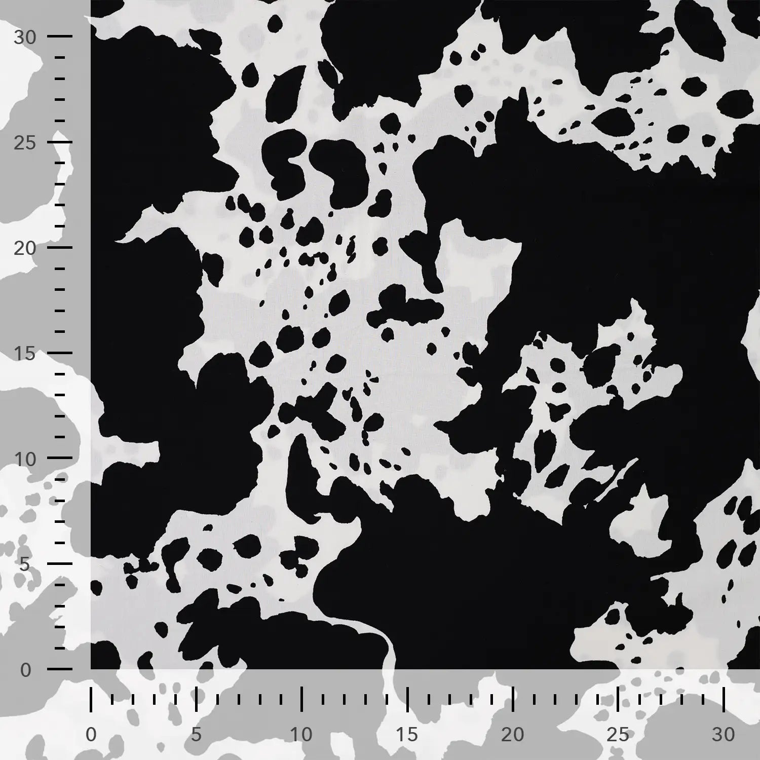 100% Viscose satin with Dalmatian print, 105 g/m² – available at Šarlotes audumi