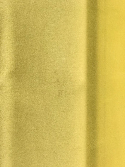 Image of 100% silk satin fabric in yellow – Italy, with a minor defect – available online at Šarlotes audumi