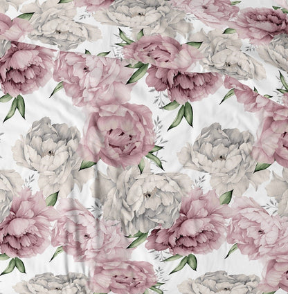 Tissu 100 % coton à pivoines 125 g/m²