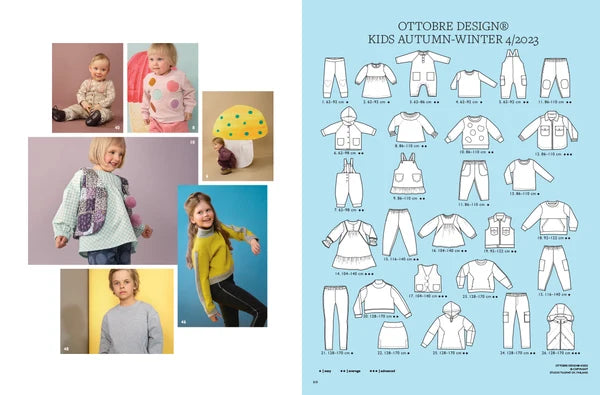 OTTOBRE design Kids 4/2023 – bērnu apģērbu piegrieztņu žurnāls angļu valodā