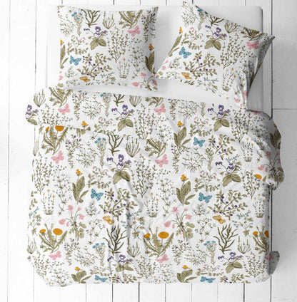 100% Cotton Fabric – Delicate Meadow Plant Pattern