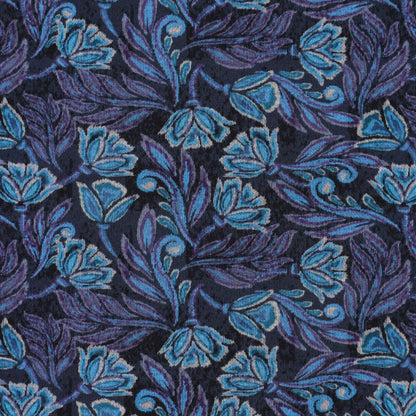 Punto di Roma knit fabric - elegant blue pattern