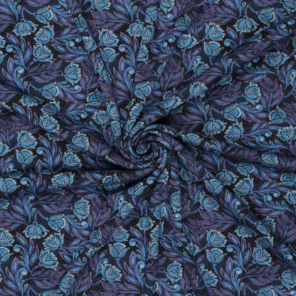 Punto di Roma knit fabric - elegant blue pattern