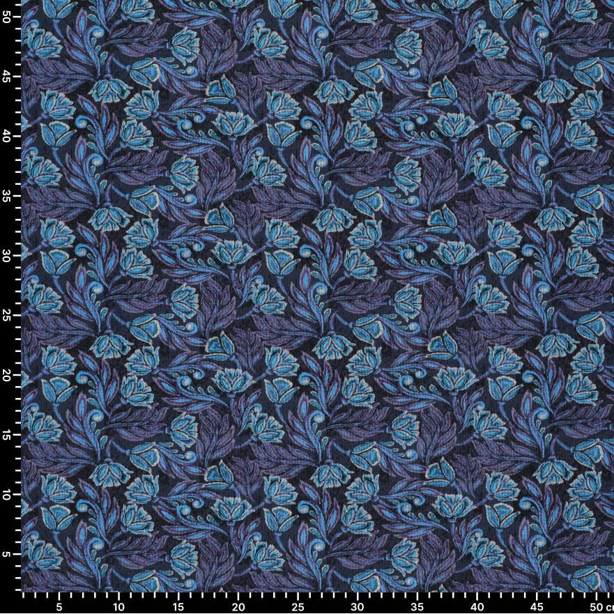 Punto di Roma knit fabric - elegant blue pattern