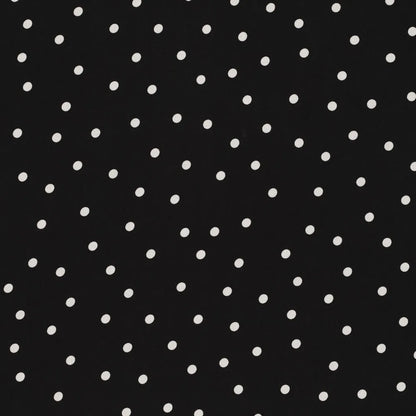 Viscose Fabric with Elastane - White Polka Dots on Black
