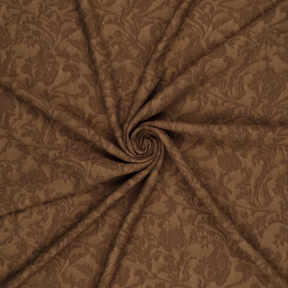 Brown Viscose Fabric with Elegant Pattern
