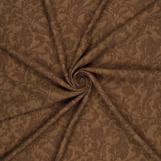 Brown Viscose Fabric with Elegant Pattern