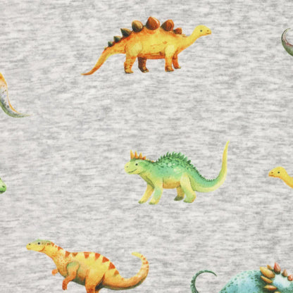 Cotton-Insulated Knitwear | Alpen Fleece Dinosaurs on Grey