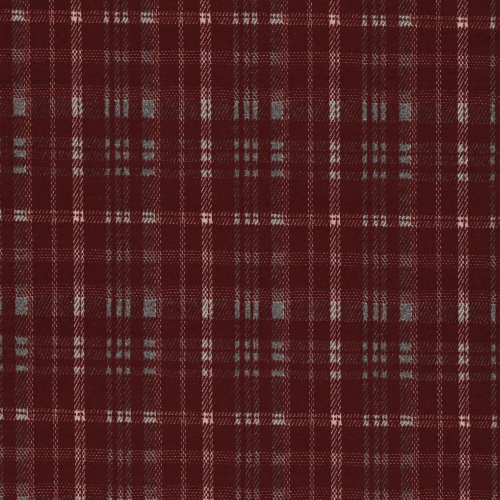 Checked jacquard knit fabric – burgundy red