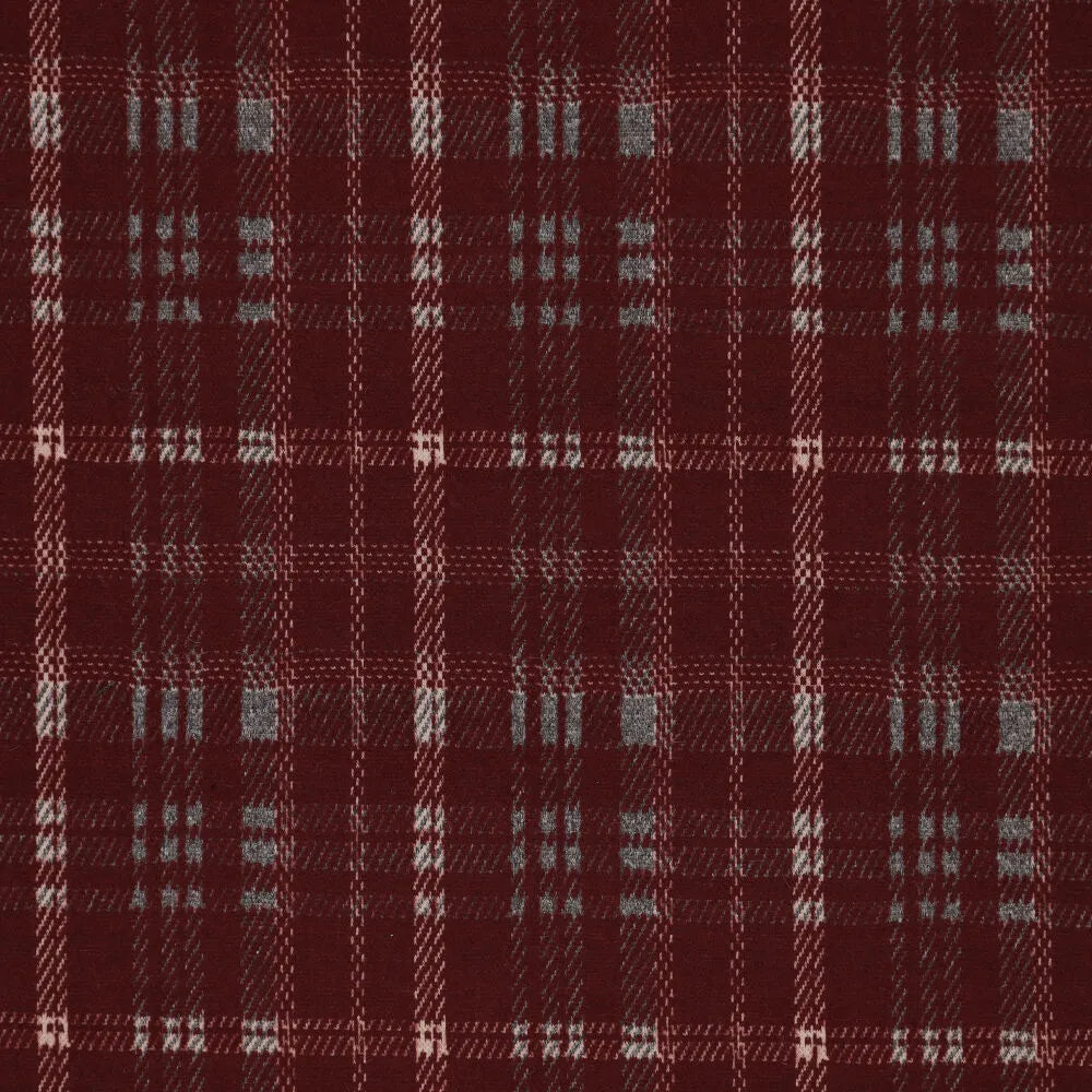 Checked jacquard knit fabric – burgundy red