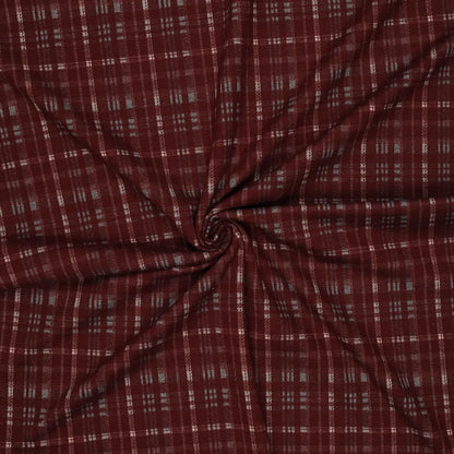 Checked jacquard knit fabric – burgundy red