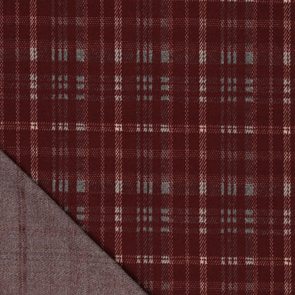 Checked jacquard knit fabric – burgundy red