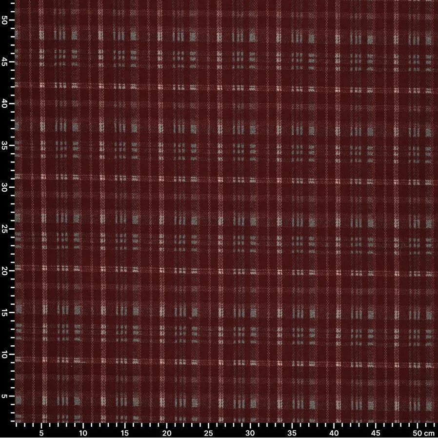 Checked jacquard knit fabric – burgundy red