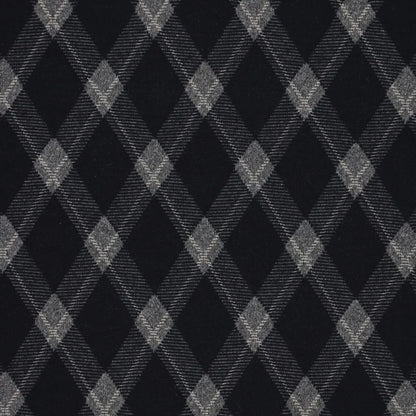 Checked jacquard knit fabric with diamond pattern – dark blue