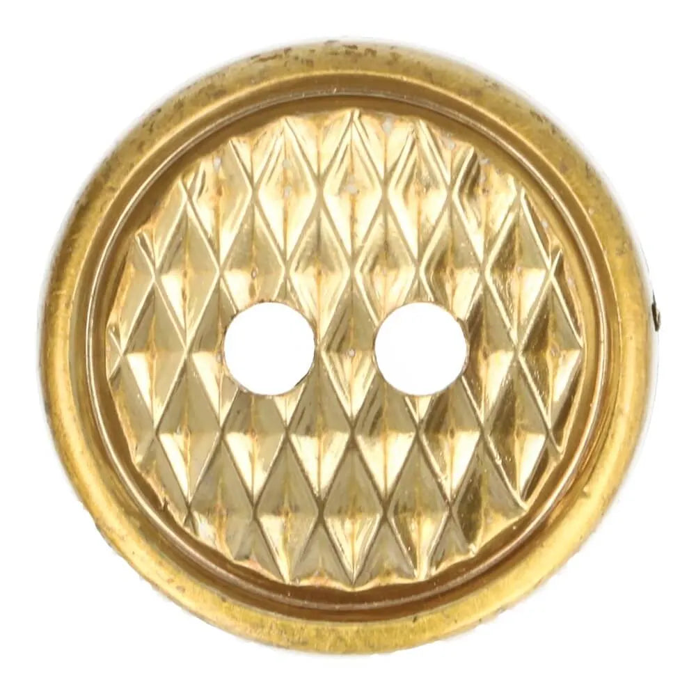 Decorative button with diamond pattern, shiny gold, 38 mm (60")